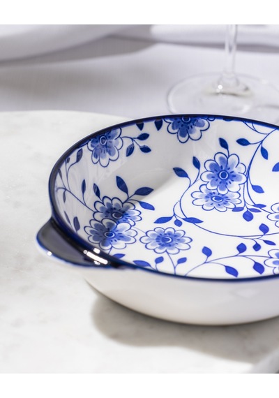 Madame Coco Reve Bleu Seren Yuvarlak Tabak - 19 Cm - Mavi/beyaz 8684427225165 Çok Renkli