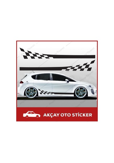 Zafer Yan Şerit Sticker, (Sağ-Sol Takım) Her Araca Uygun Şerit