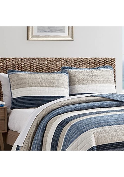 Quilt Set - 100 Reversible All Season Bedding Includes Matching Shams Blue Diğer