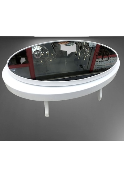 Orta sehpa Dönerli OVAL RUS TARZ Model Kayın Retro Ayak Sağlam Şık Mdf Tabla Parlak Beyaz füme üst cam Orta sehpa Dönerli OVAL RUS TARZ Model Kayın Retro Ayak Sağlam Şık Mdf Tabla Parlak Beyaz füme üst cam