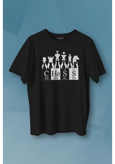 Chess Periodic Satranç Periyodik Fischer Baskılı Tişört Unisex T-shirt 001