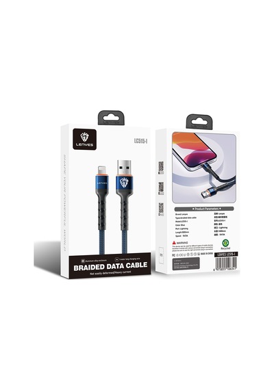 Lenyes Lc515 Apple iPhone UyumluŞarj Kablosu Lightning Usb Hızlı Şarj Özellikli Data Ve Şarj Kablosu 3a 1m Mavi