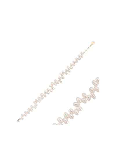 5,5 Mm Barok Doğal İnci Bileklik 18 Cm / Rose Rose Pembe Altın