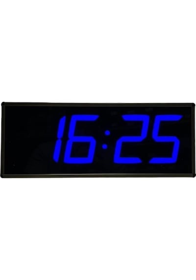 Sanec Wifi Senkronize Dijital Led Duvar Ve Masa Saati Otomatik İnternet Saat Ayarlı, Mavi Led, 15x37 Cm