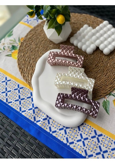 3'lü Set Pastel Renkler Dikdörtgen Toka Çok Renkli