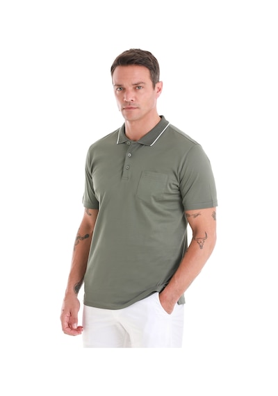 Hatemoğlu Haki Regular Fit Düz Merserize Polo Yaka 100% Pamuk Tişört 35361023c002 022 Haki