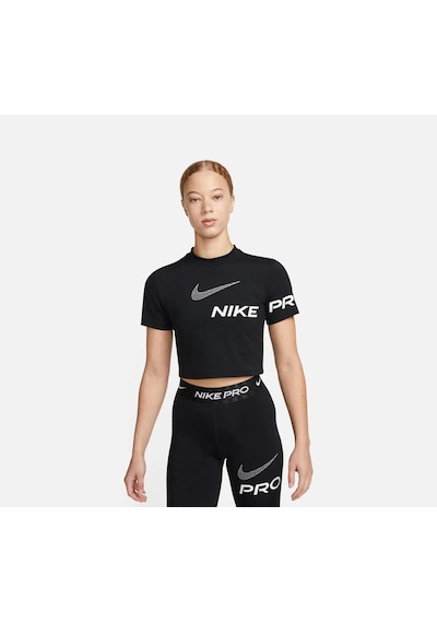 Nike Pro Dri-fit Cropped Graphic Training Short-sleeve Kadın Tişört-dx0078-010 Siyah