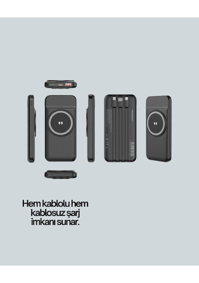 Kompakt Tasarım, Güçlü Performans 10000mah Kablosuz Powerbank Siyah 92882146