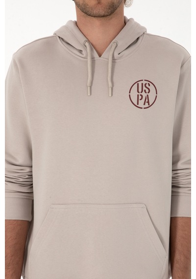 U.S. Polo Assn. Erkek Regular Fit Kapüşonlu Taş Sweatshirt 50313718-VR049