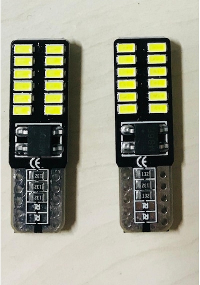 T10 Park Ampulü Canbus Dipsiz 24 Ledli Beyaz Süper Işık 2 Adet