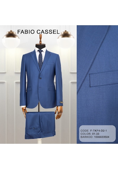 Fabıo Cassel Klasik Kesim Erkek Takım Elbise Premium Şıklık Elektrik Mavisi