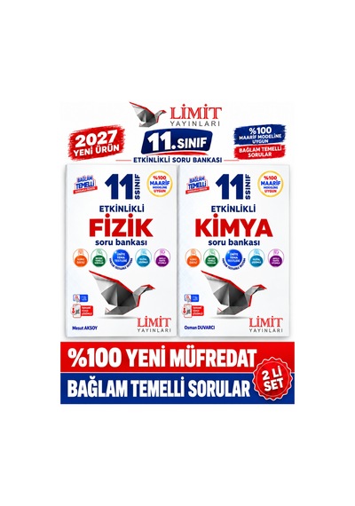 Limit 2027 11.sınıf Fizik-kimya 2 Kitap %100 Yeni Müfredat Etkinlikli Soru Bankası Set Yeni Ürün