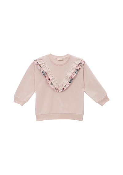 Mininio Kız Bebek Fırfır Detaylı Sweatshirt - Pembe Pembe