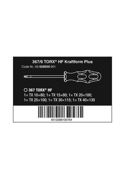 Wera 3676 Torx Hf Plus Tornavida Seti 05028059001
