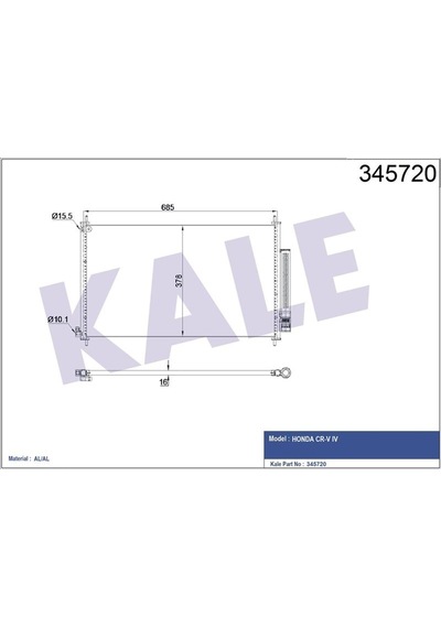 Kale Klıma Radyatoru Honda Cr-v 2.0 2.4 12-14 703 393x16 Klr-345720