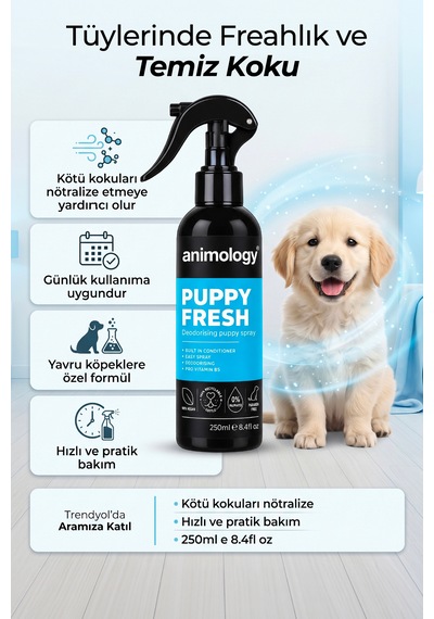 Animology Puppy Fresh Kötü Koku Giderici Yavru Köpek Bakım Spreyi 250 Ml