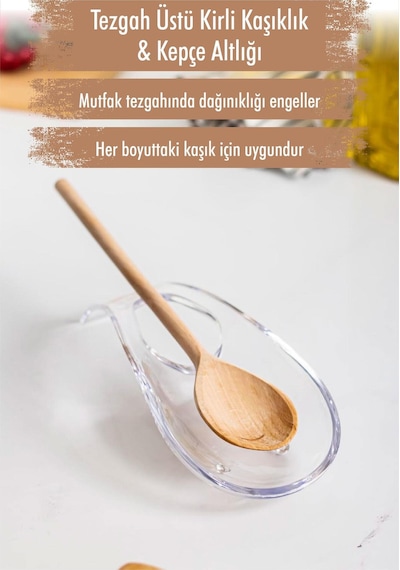 Akrilik Şeffaf Tezgah Üstü Kirli Kaşıklık & Kepçe Altlığı Akrilik Turuncu Diğer