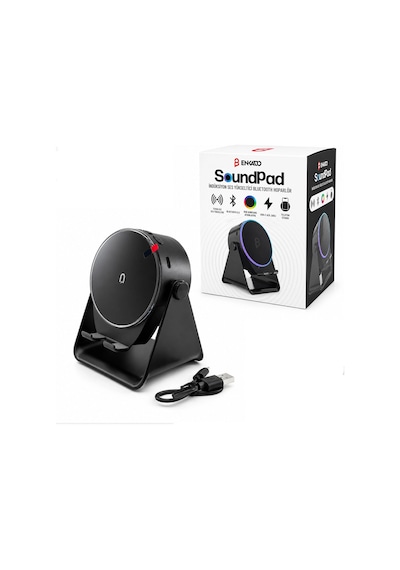 Soundpad Bluetooth Hoparlör - İndüksiyon Özellikli - Telefon Standlı - Type-c Şarj - Rgb