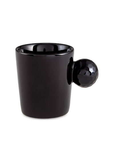 Jumbo Golf Line Siyah 2'li Tabaklı Kahve Fincan Takımı 90 Ml Siyah