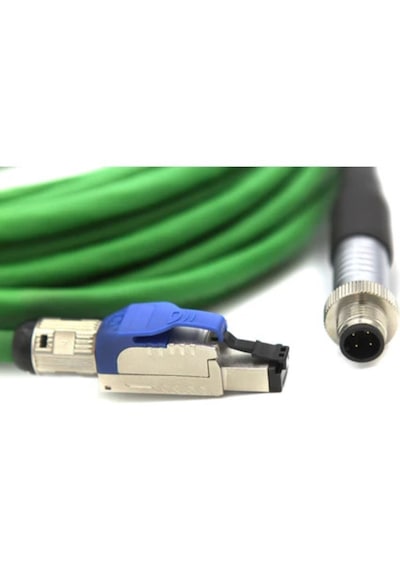 Pur M12 - Rj45 Ethernet Kabloları 4 Pinli D Kodlu Ip67