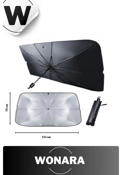 Deluxe Uv Koruyucu Titanyum Gümüş Kaplama Dayanıklı Isı Engelleyici Araç İçi Ön Cam Şemsiye Güneşlik