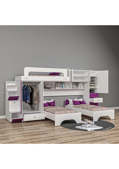 Light Genç Odası Takımı Mdf Sis Gri Light Genç Odası Takımı Mdf Sis Gri