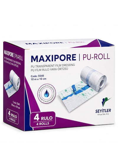 Maxıpore Pu-roll Şeffaf Su Geçirmez Yara Örtüsü 10m 10cm 4 Rulo
