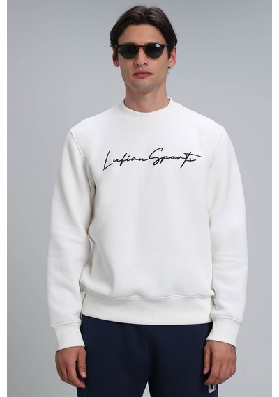 Lufian Erkek Lowe Sweatshirt 112030125 Kırık Beyaz