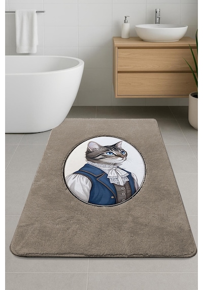 Modcat Taş Tekli Nakışlı Banyo Paspası ,kaymaz Tabanlı 60x100cm Taş-tek