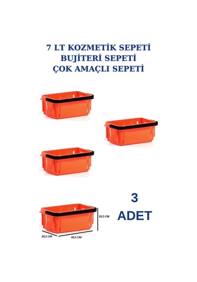 3 adet 7 Litre Kozmetik Sepeti Bijuteri Sepeti Kırtasiye Sepeti T