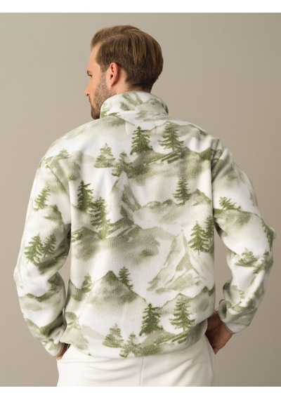 Xint Yeşil Oversize Dik Yaka Polar Sweatshirt 300273