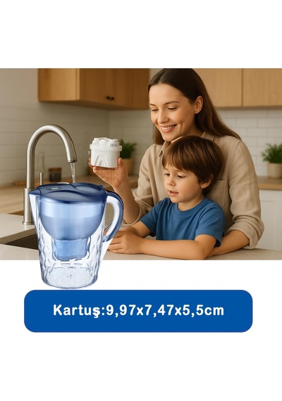 3 Lü Sürahi Filtre Kartuşu Ayarlanabilir Filtrasyon Hızı, İyon Değişimli Kireç Azaltıcı, 160l Kapasite, Aquaphor & Xiaomi Uyumlu