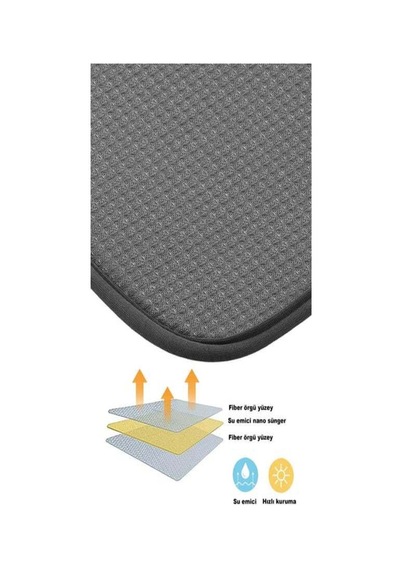 Hobby Life Hızlı Kuruyan Lux Bulaşık Kurutma Matı Plastik Gri Diğer
