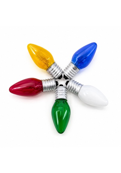 50 Adet Mix Renkli Gece Lambası Ampul E14 - 10w C7 5691