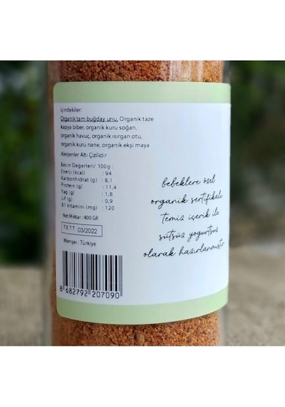 OG Organik Yoğurtsuz Bebek Tarhanası 400 Gr
