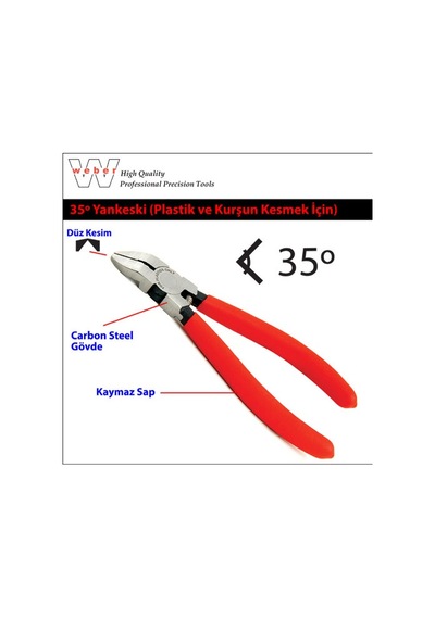 Weber 1233 Plastik Ve Kurşun Için Yan Keski 165 Mm