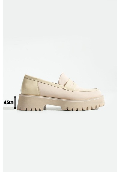 Kadın Yüksek Taban Günlük Loafer Vela - Bej Bej