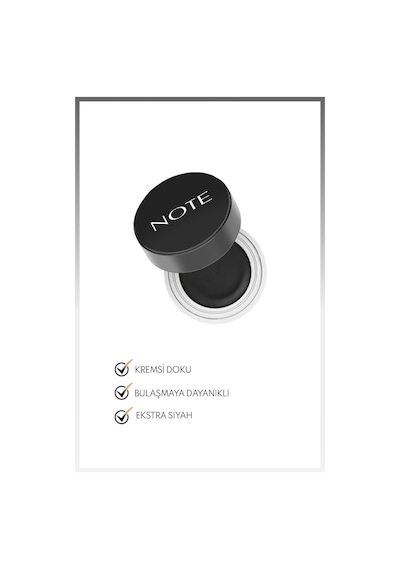 Note Cosmetique Gel Liner Mat Bitişli Waterproof Suya Dayanıklı Kalıcı Jel Eyeliner - Siyah