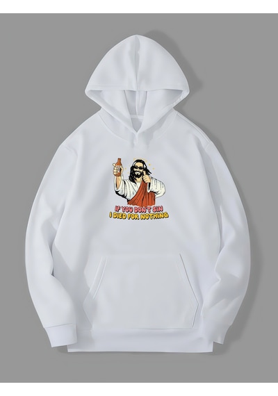 Harmandar 3 İplik Jesus İsa Baskılı Beyaz Kanguru Cepli Kapüşonlu Sweatshirt Hoodie Jesusbeyazsweat Harmandar 3 İplik Jesus İsa Baskılı Beyaz Kanguru Cepli Kapüşonlu Sweatshirt Hoodie Jesusbeyazsweat
