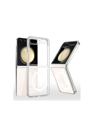 Samsung Galaxy Uyumlu Z Flip 7 Kılıf Sert Yapılı Ve Şeffaf Sararmaz Premium Silikon Kapak Ryc/embos Şeffaf