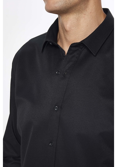 Tudors Erkek Modern Slim Fit Dar Kesim Uzun Kollu Pamuklu Kolay Ütü Armürlü Siyah Gömlek-31494-siyah Siyah Tudors Erkek Modern Slim Fit Dar Kesim Uzun Kollu Pamuklu Kolay Ütü Armürlü Siyah Gömlek-31494-siyah Siyah