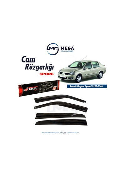 Renault Clio Symbol 1998-2006 Cam Rüzgarlık Mugen Tip Sunplex