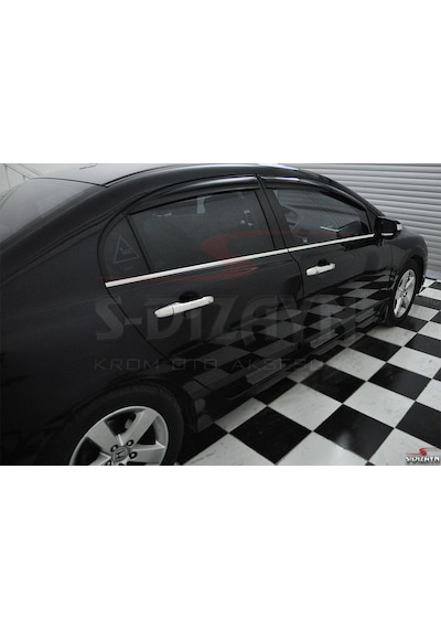 S-Dizayn  Honda Civic Krom Cam Çıtası 6 Prç 2006-2012