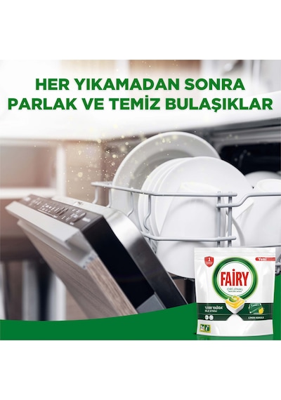 Fairy Hepsi Bir Arada Limon Kokulu Bulaşık Makinesi Deterjanı 2 x 120 Tablet