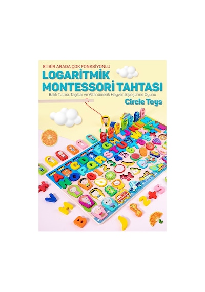 Montessori Tahtası 8'i Bir Arada Çok Fonksiyonlu Balık Tutma Ve Eşleştirme Macerası