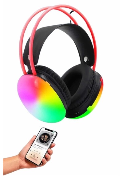 Mey İthalat Rgb Işıklı Yüksek Ses Kaliteli Kablosuz Kulak Üstü Bluetooth Kulaklık
