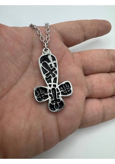İç İçe Haç Figürlü Kolye 60 Cm Zincirli, Gotik & Unisex Takı Çok renkli