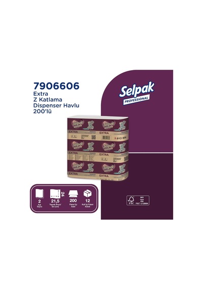 Professional Extra Z Katlı Dispenser Havlu,12 X 200 Yaprak