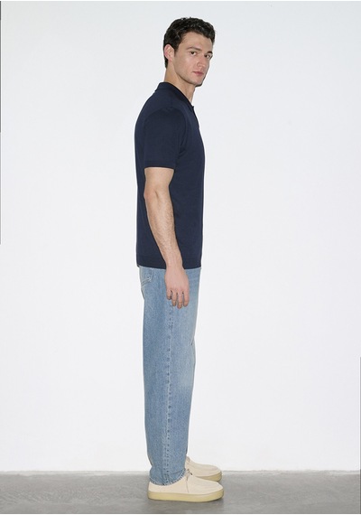 Mavi - Lacivert Tencel Modal Karışımlı Polo Tişört 0613163-83699 Lacivert