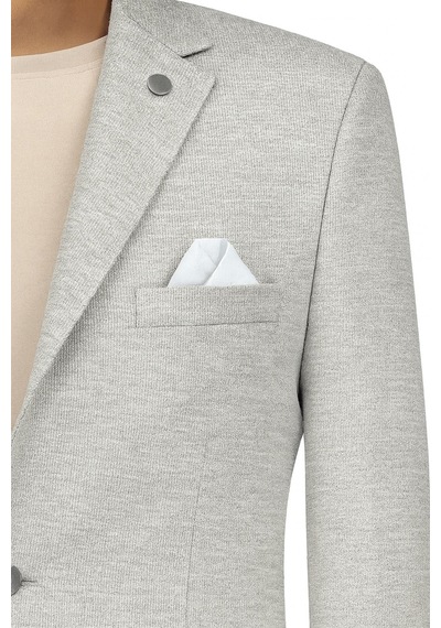 Plus Scorpion Erkek Esnek Kumaş Slim Fit Blazer Ceket Günlük & Ofis Şıklığı Açık Gri